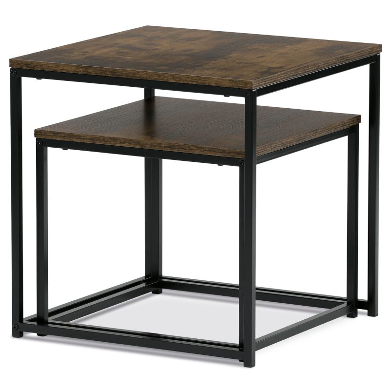 Set 2ks stolíkov 50x50cm, MDF staré drevo, AF-076 OLW