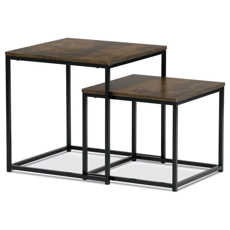 Set 2ks stolíkov 50x50cm, MDF staré drevo, AF-076 OLW
