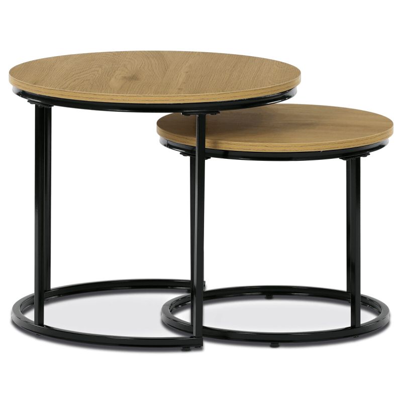 Set 2 ks stolíkov, 53x53cm, MDF, divoký dub, CT-G1145 OAK
