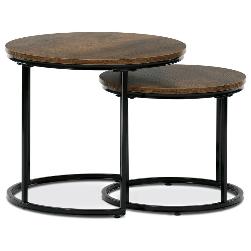 Set 2 ks stolíkov, 53x53cm, MDF, staré drevo, CT-G1145 OLW