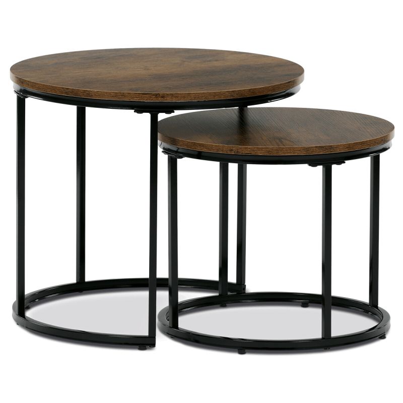 Set 2 ks stolíkov, 53x53cm, MDF, staré drevo, CT-G1145 OLW