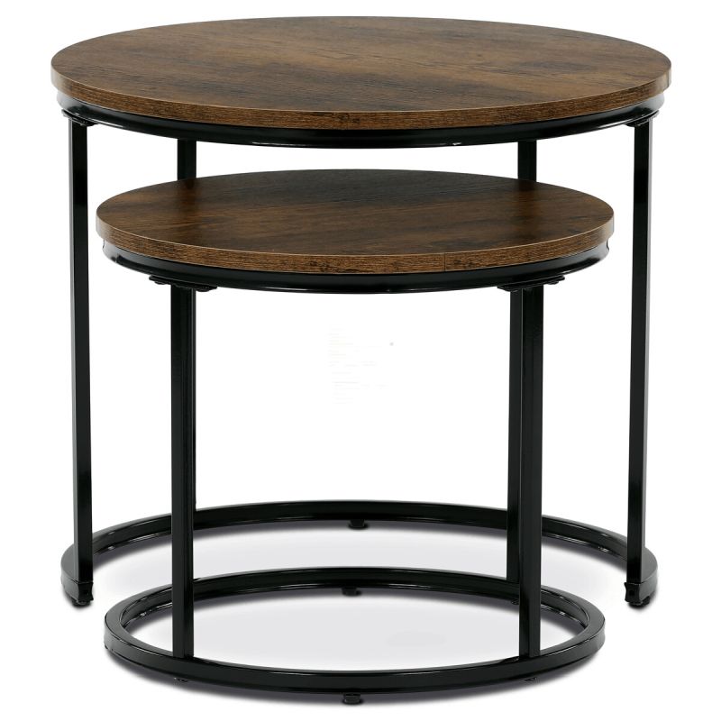 Set 2 ks stolíkov, 53x53cm, MDF, staré drevo, CT-G1145 OLW