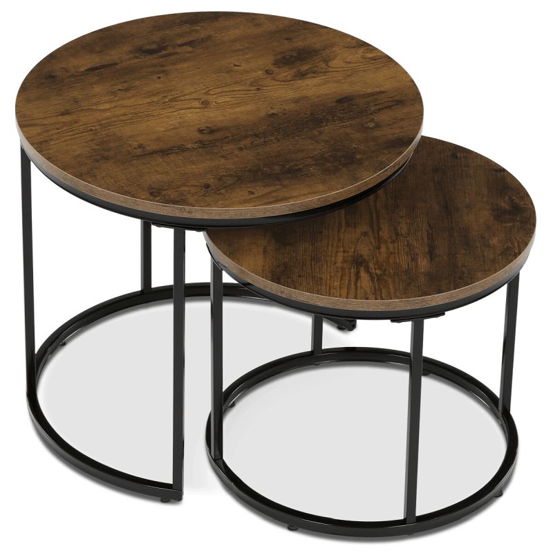 Set 2 ks stolíkov, 53x53cm, MDF, staré drevo, CT-G1145 OLW