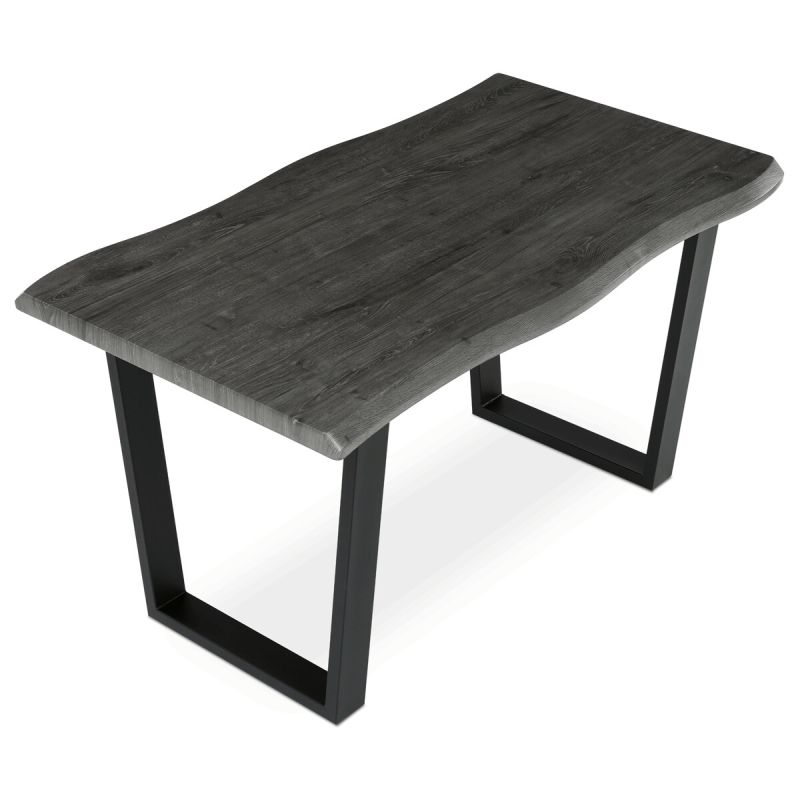 Jedálenský stôl 140x80cm, MDF, kov, sivý dub, HT-F4214 GREY