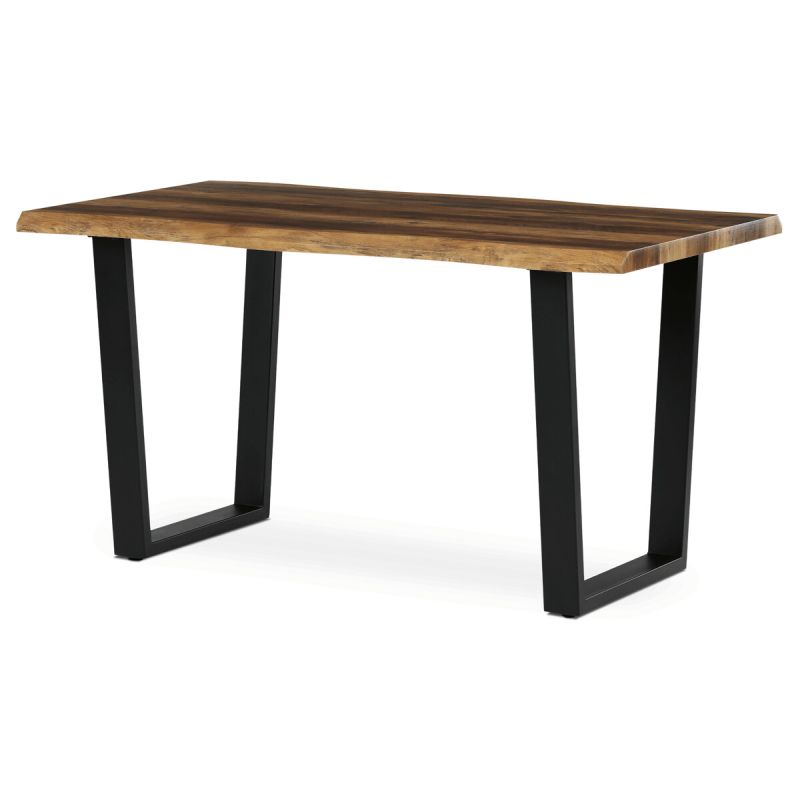 Jedálenský stôl 140x80cm, MDF, kov, staré drevo, HT-F4214 OLW