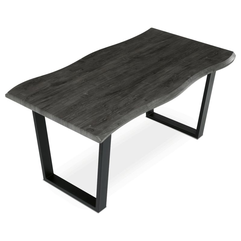 Jedálenský stôl 160x90cm, MDF, kov, sivý dub, HT-F4216 GREY