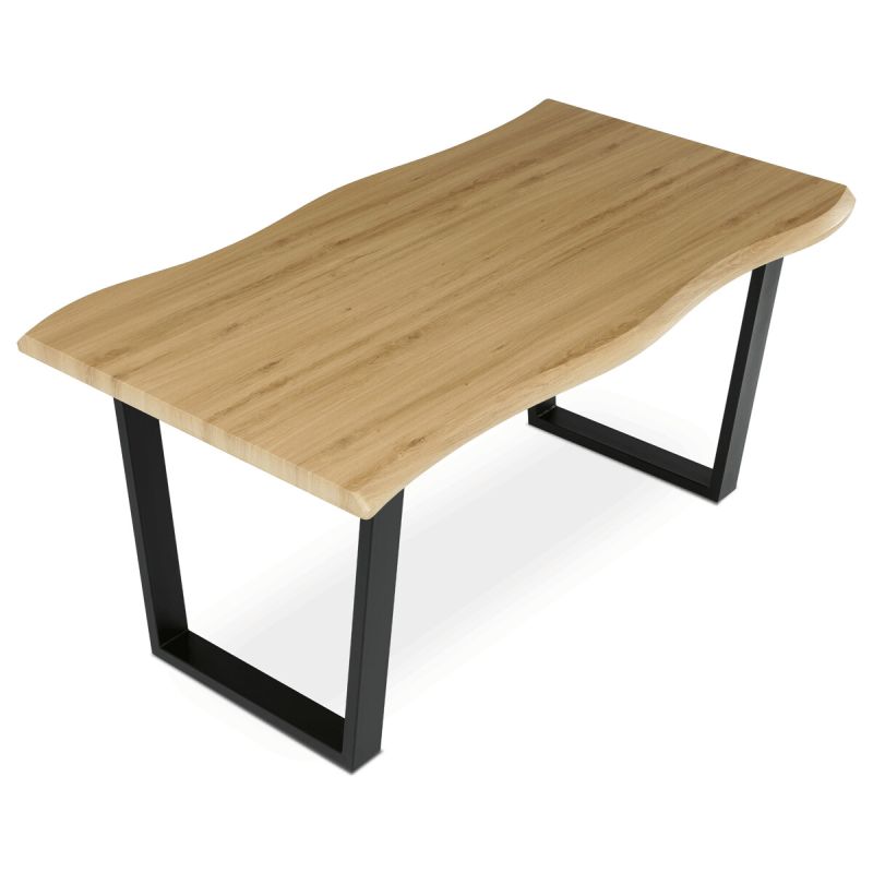 Jedálenský stôl 160x90cm, MDF, kov, divoký dub, HT-F4216 OAK