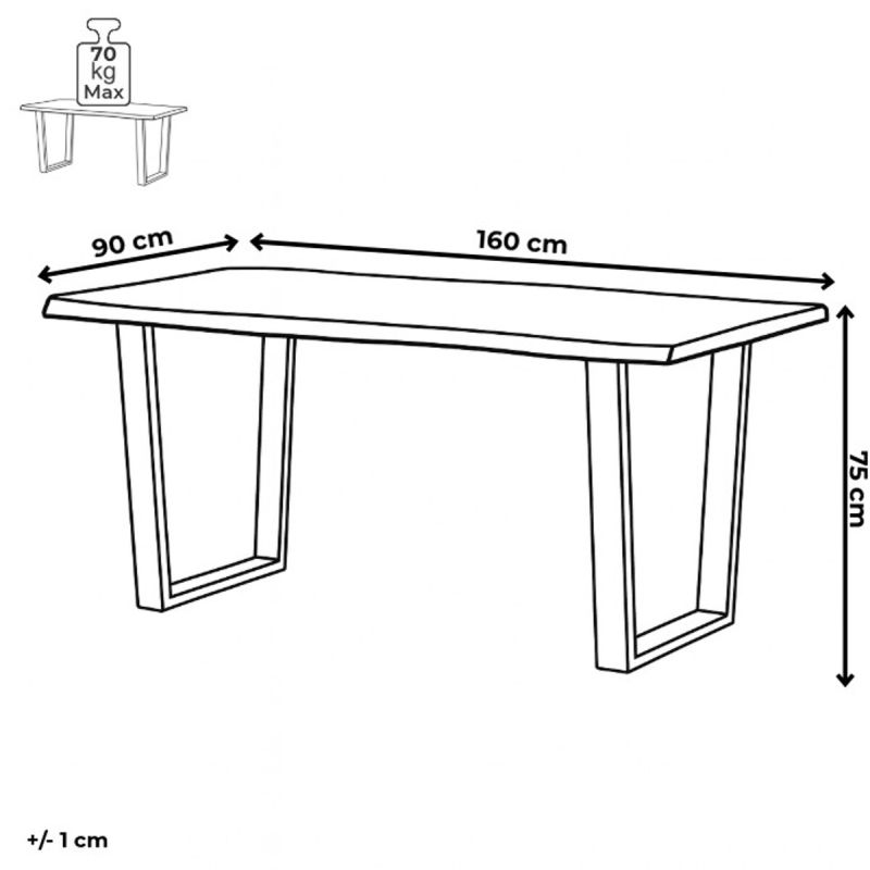 Jedálenský stôl 160x90cm, MDF, kov, divoký dub, HT-F4216 OAK