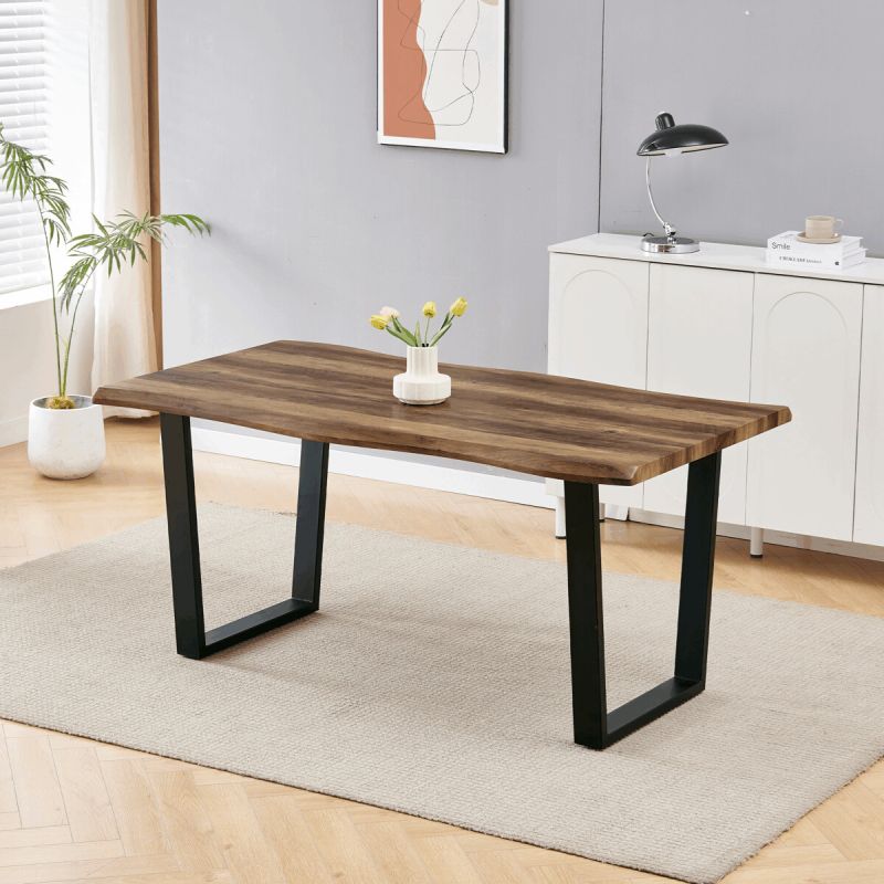 Jedálenský stôl 160x90cm, MDF, kov, staré drevo, HT-F4216 OLW