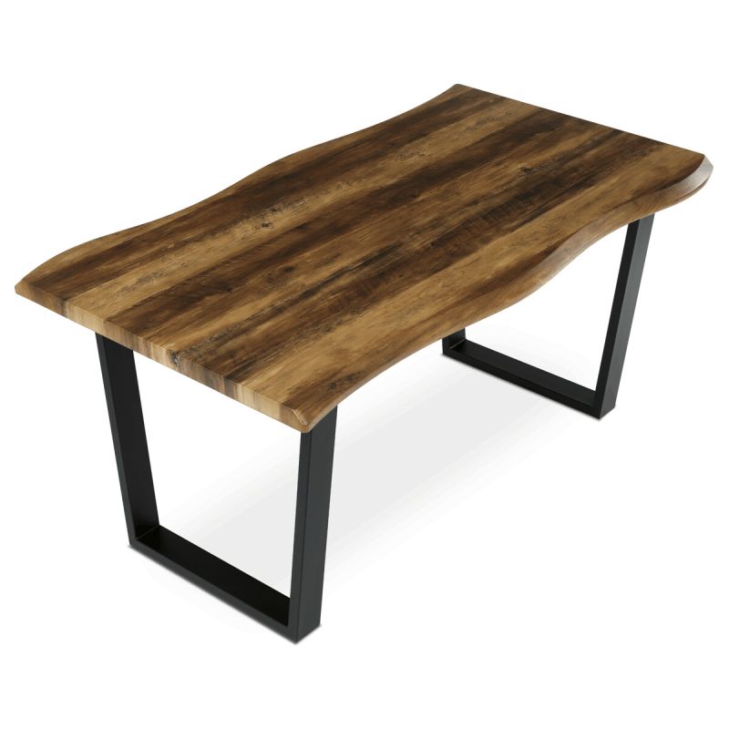 Jedálenský stôl 160x90cm, MDF, kov, staré drevo, HT-F4216 OLW