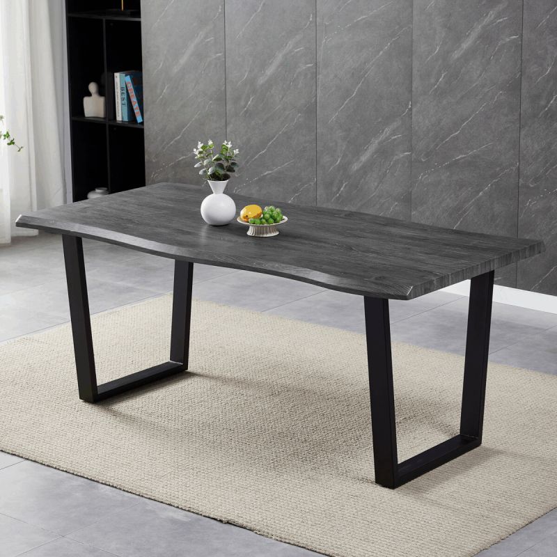 Jedálenský stôl 180x90cm, MDF, kov, sivý dub, HT-F4218 GREY