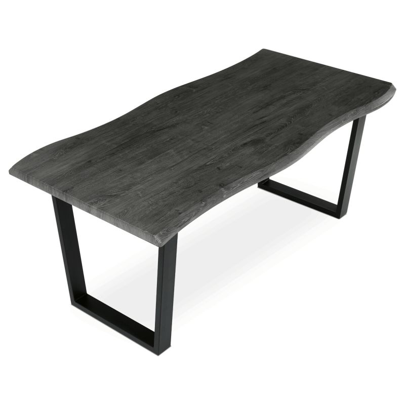 Jedálenský stôl 180x90cm, MDF, kov, sivý dub, HT-F4218 GREY