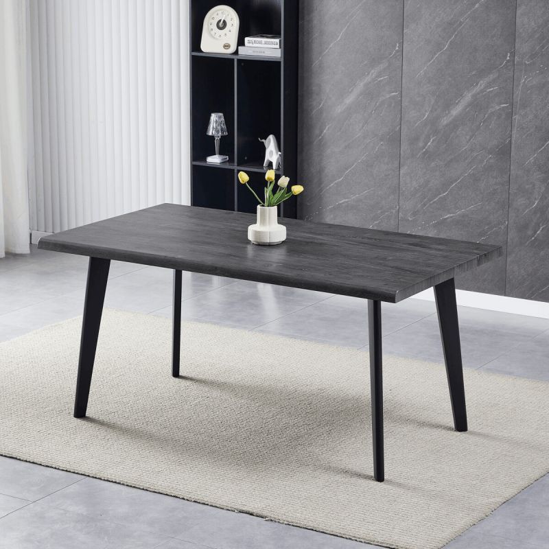 Jedálenský stôl 160x90cm, MDF, kov, sivý dub, HT-F4416 GREY