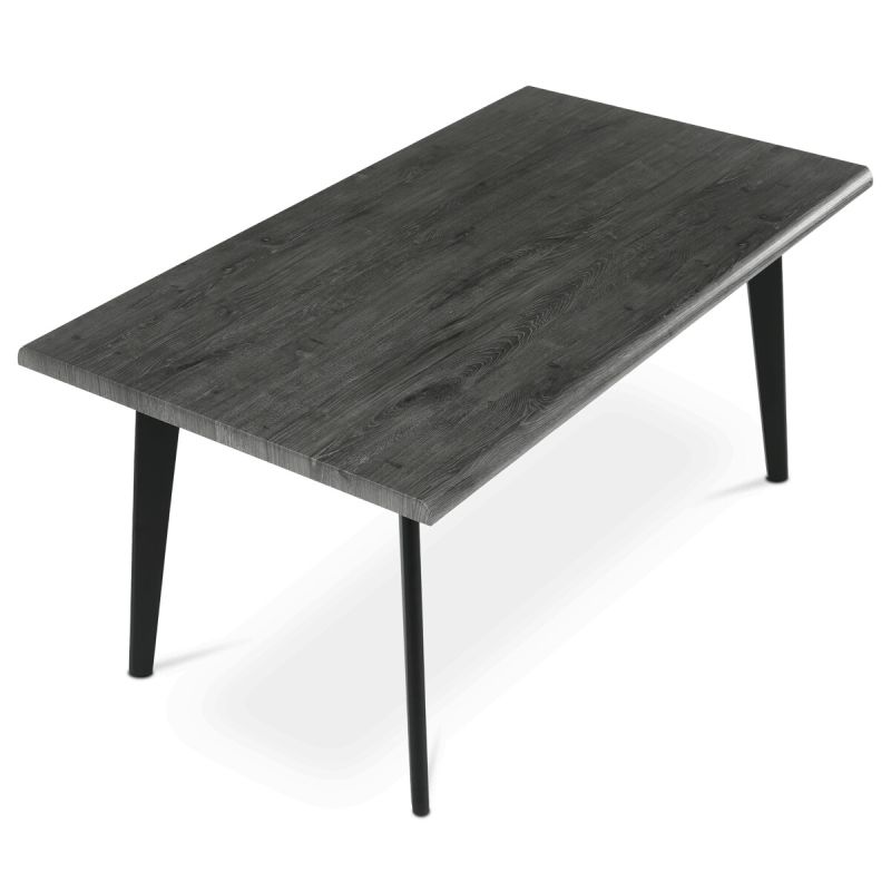 Jedálenský stôl 160x90cm, MDF, kov, sivý dub, HT-F4416 GREY