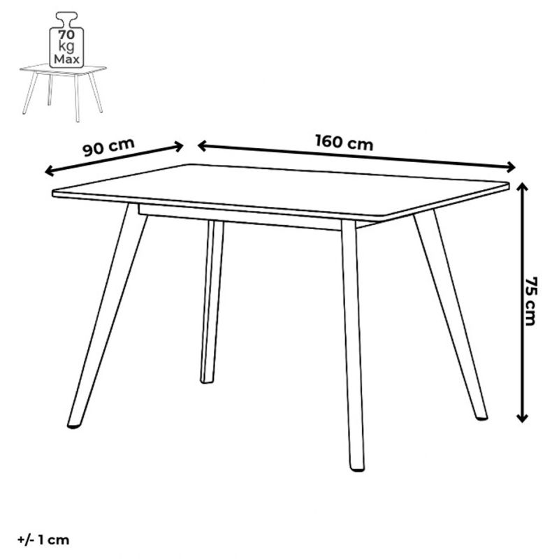 Jedálenský stôl 160x90cm, MDF, kov, sivý dub, HT-F4416 GREY
