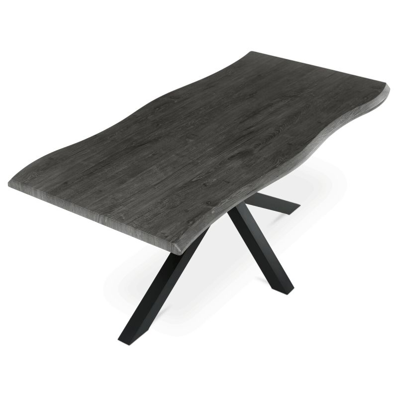 Jedálenský stôl 180x90cm, MDF, kov, sivý dub, HT-F4618 GREY