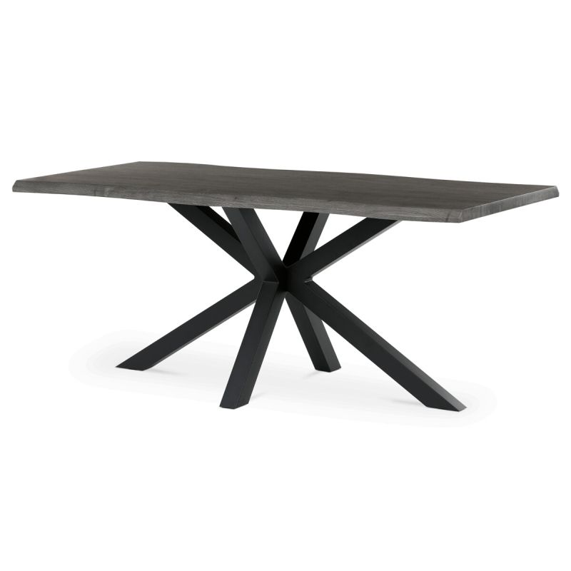 Jedálenský stôl 180x90cm, MDF, kov, sivý dub, HT-F4618 GREY