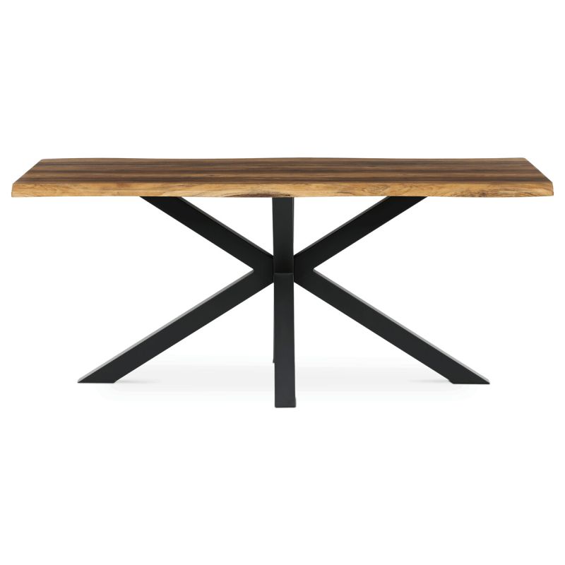 Jedálenský stôl 180x90cm, MDF, kov, staré drevo, HT-F4618 OLW