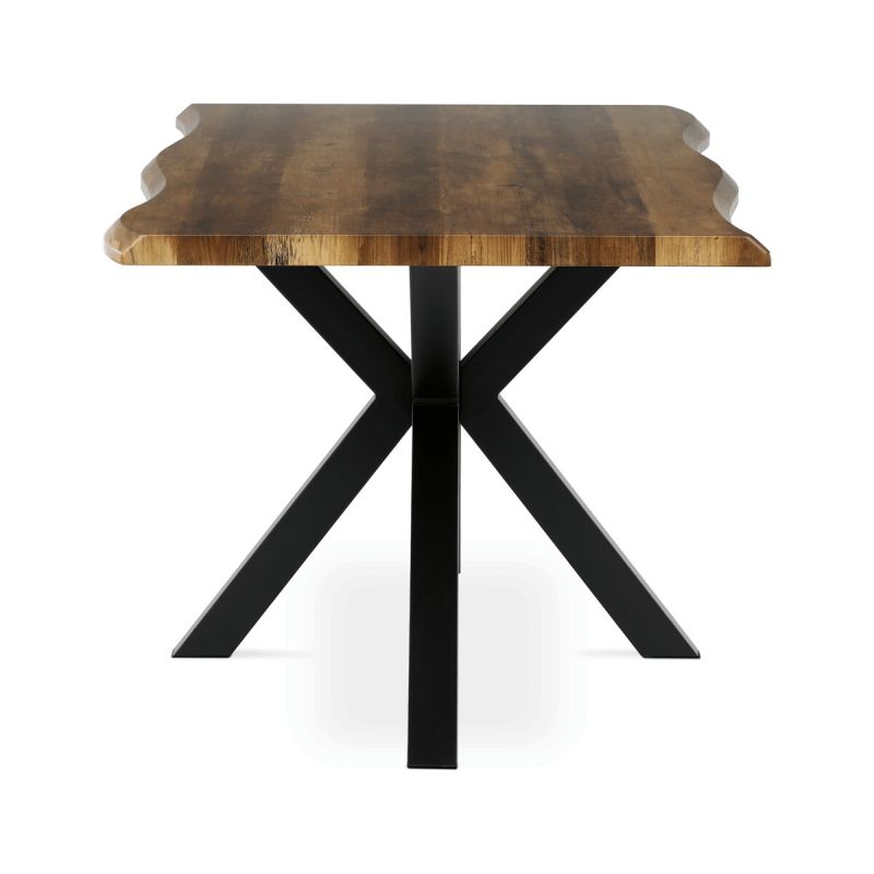 Jedálenský stôl 180x90cm, MDF, kov, staré drevo, HT-F4618 OLW
