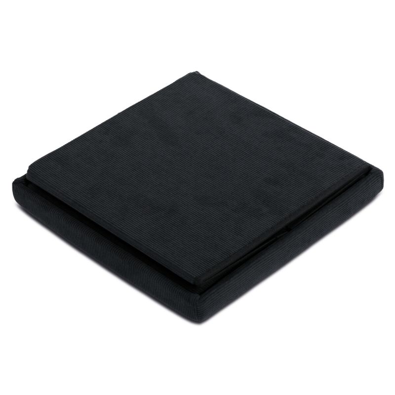 Taburet, 38cm, úložný priestor, čierna látka, TAB-471 BK6
