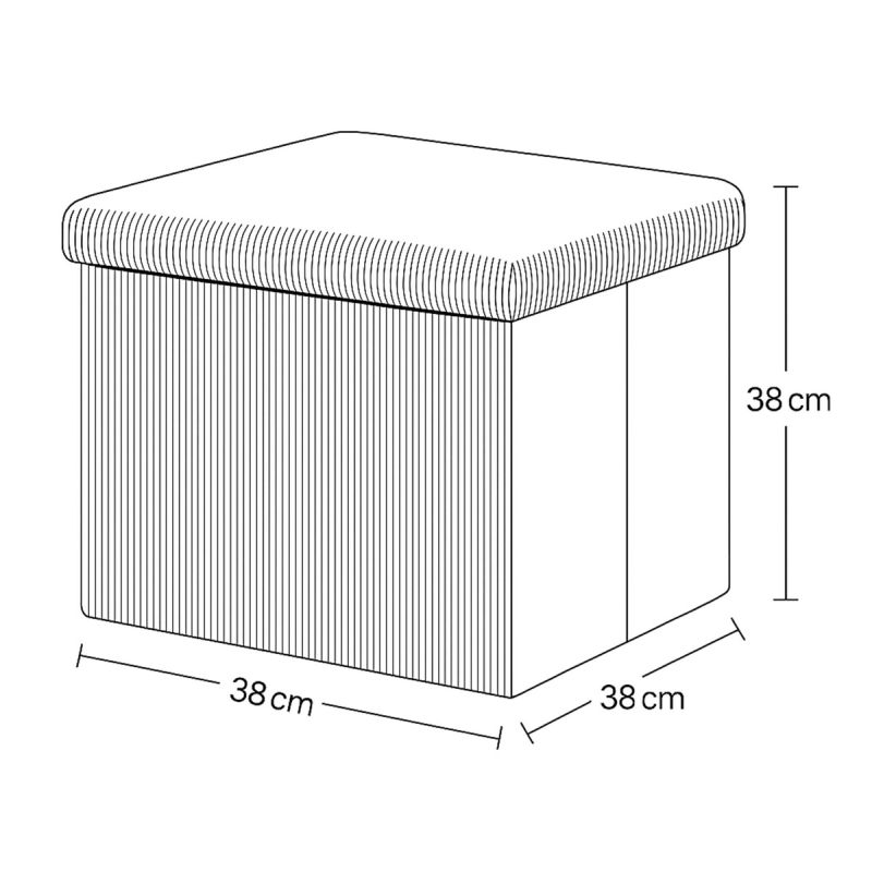 Taburet, 38cm, úložný priestor, čierna látka, TAB-471 BK6