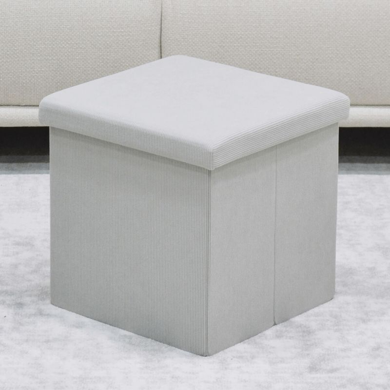 Taburet, 38cm, úložný priestor, krémová látka, TAB-471 CRM6