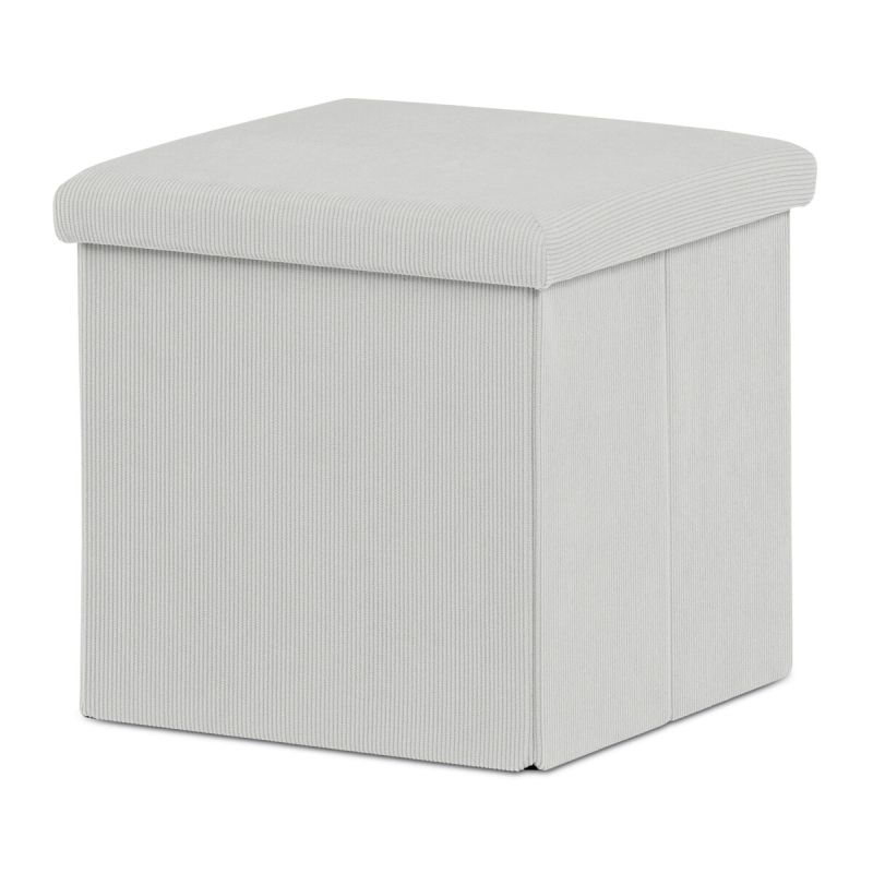 Taburet, 38cm, úložný priestor, krémová látka, TAB-471 CRM6