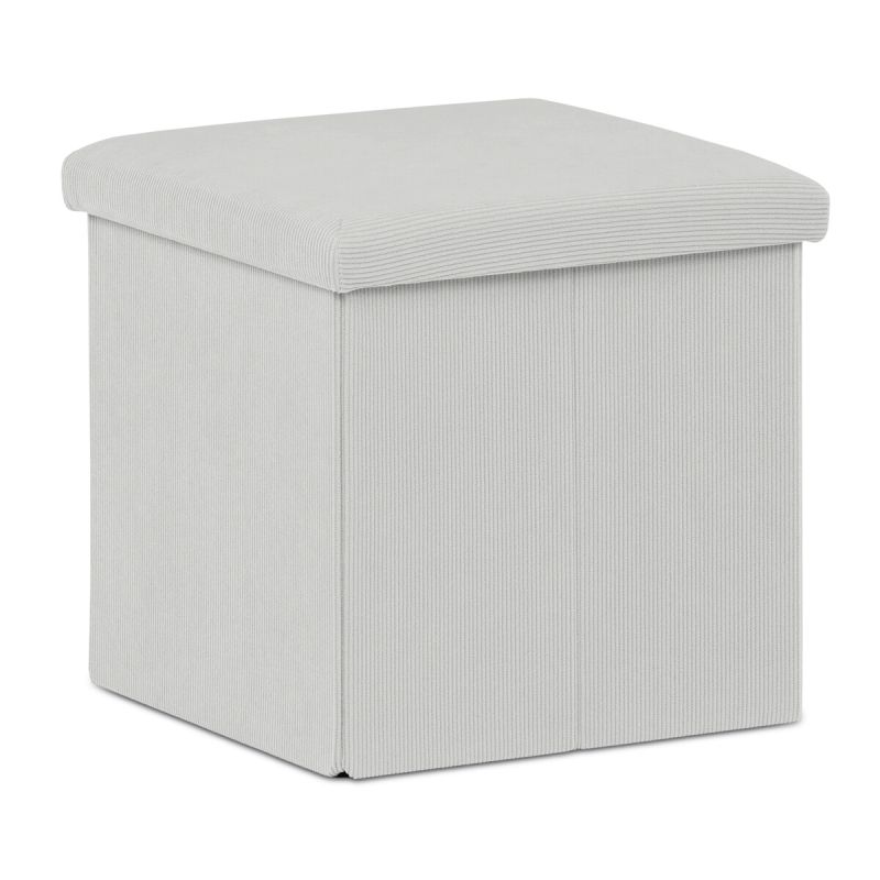 Taburet, 38cm, úložný priestor, krémová látka, TAB-471 CRM6