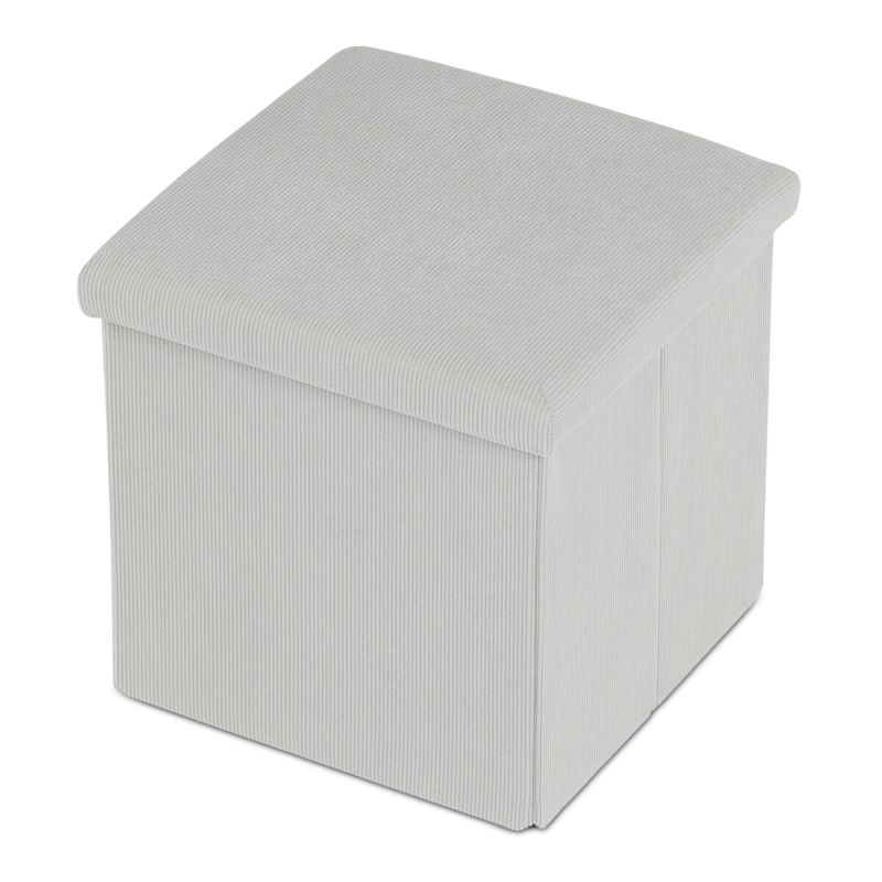 Taburet, 38cm, úložný priestor, krémová látka, TAB-471 CRM6