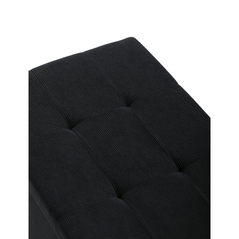 Taburet, 77cm, úložný priestor, látka čierna, TAB-472 BK6