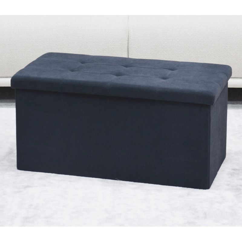 Taburet, 77cm, úložný priestor, látka čierna, TAB-472 BK6