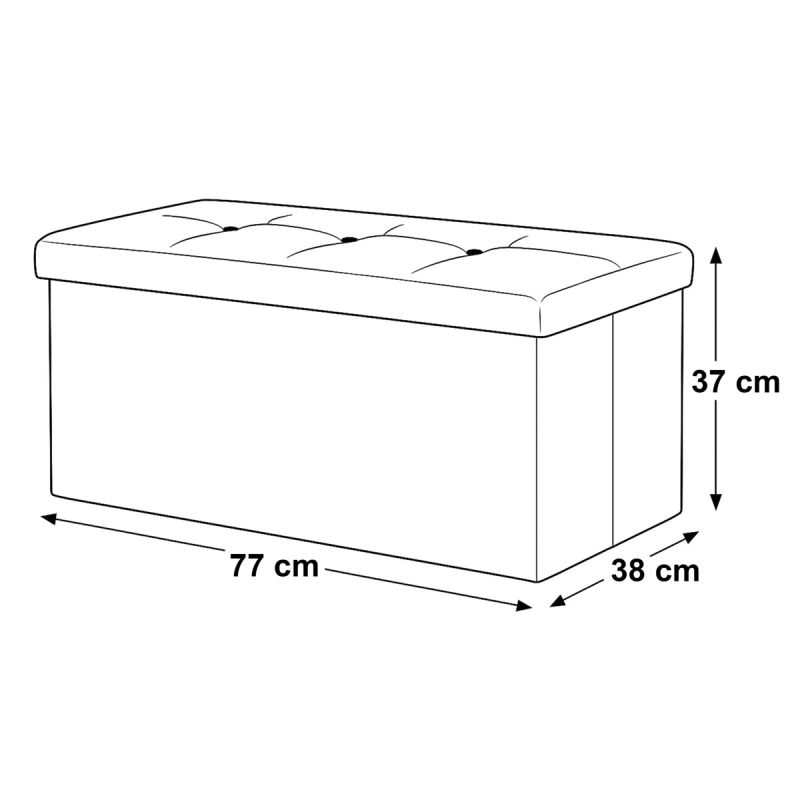 Taburet, 77cm, úložný priestor, látka čierna, TAB-472 BK6