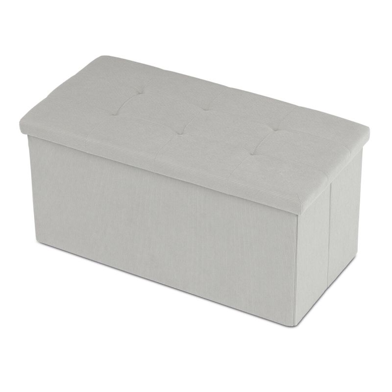 Taburet, 77cm, úložný priestor, látka krémová, TAB-472 CRM6