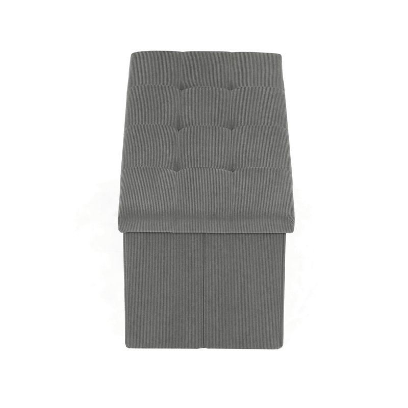 Taburet, 77cm, úložný priestor, látka sivá, TAB-472 GREY6