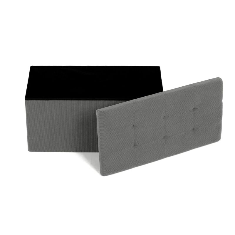 Taburet, 77cm, úložný priestor, látka sivá, TAB-472 GREY6