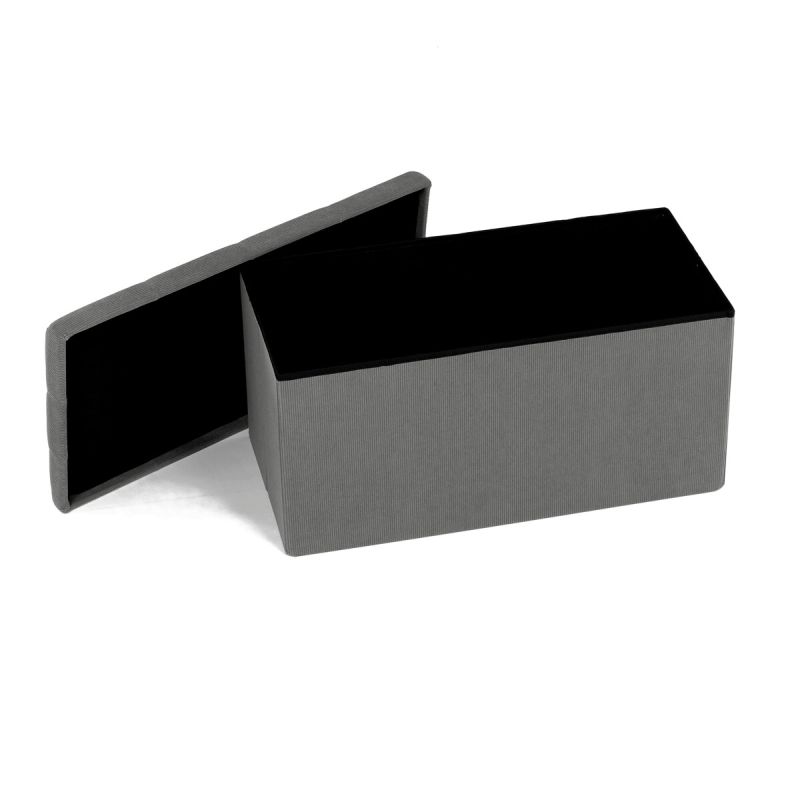 Taburet, 77cm, úložný priestor, látka sivá, TAB-472 GREY6
