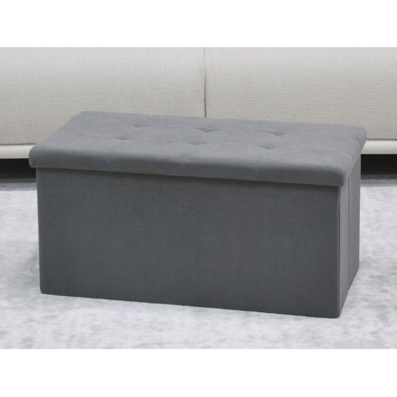 Taburet, 77cm, úložný priestor, látka sivá, TAB-472 GREY6
