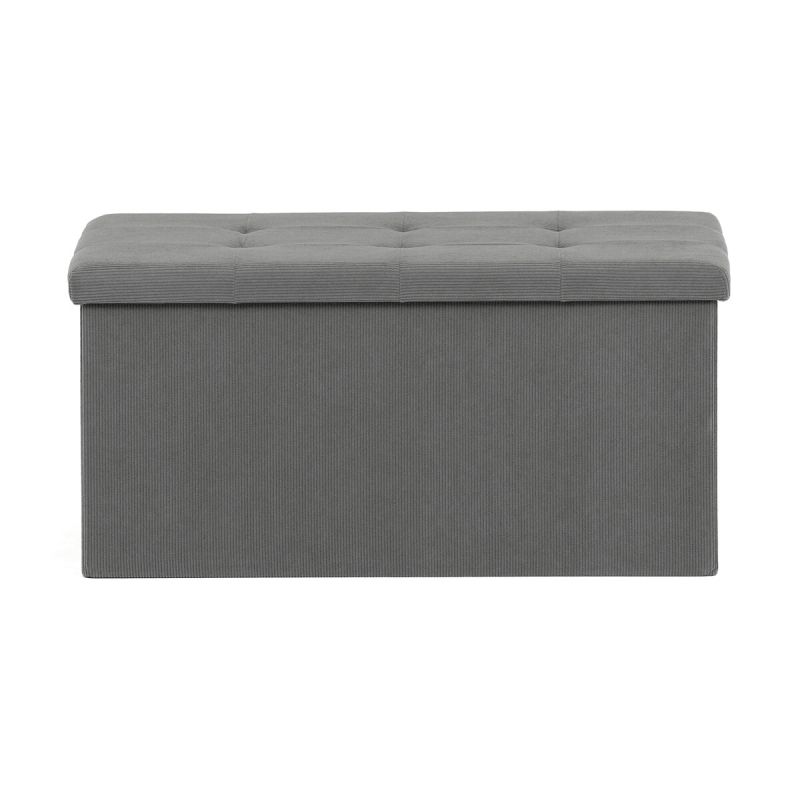 Taburet, 77cm, úložný priestor, látka sivá, TAB-472 GREY6