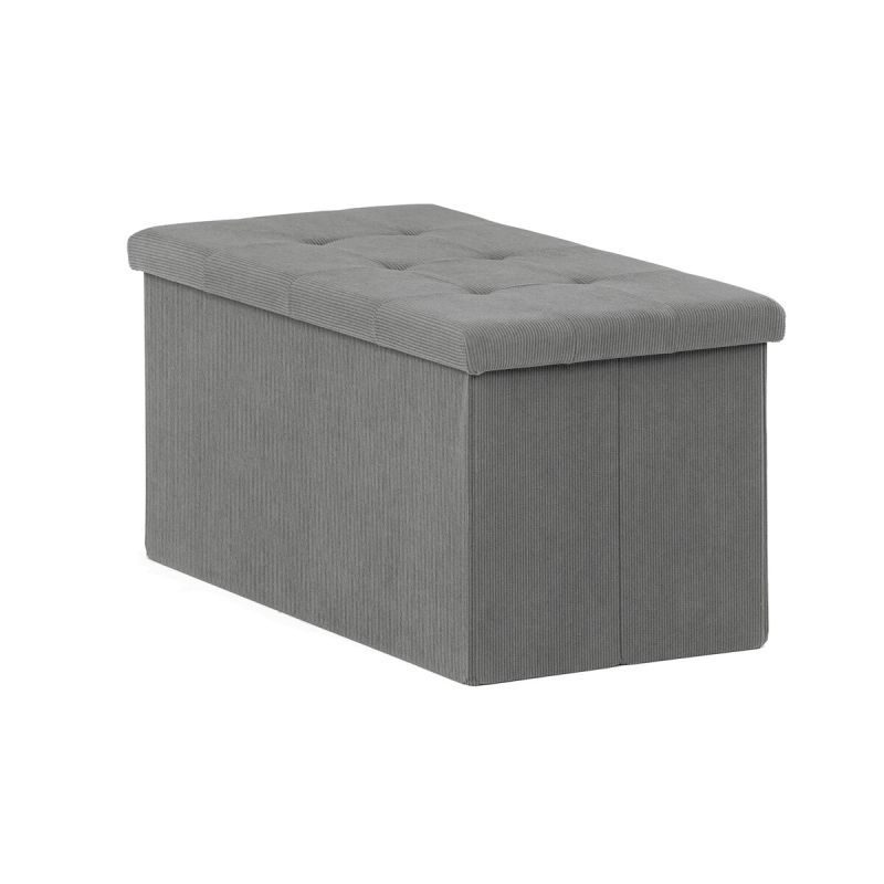 Taburet, 77cm, úložný priestor, látka sivá, TAB-472 GREY6