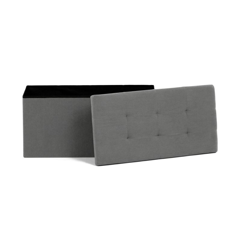 Taburet, 77cm, úložný priestor, látka sivá, TAB-472 GREY6
