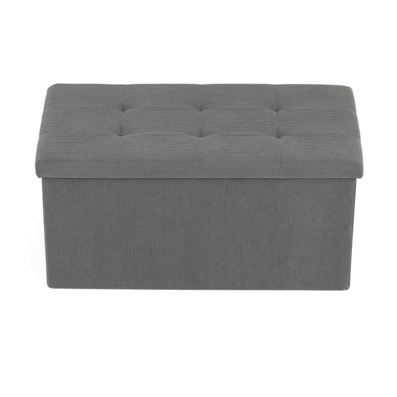 Taburet, 77cm, úložný priestor, látka sivá, TAB-472 GREY6