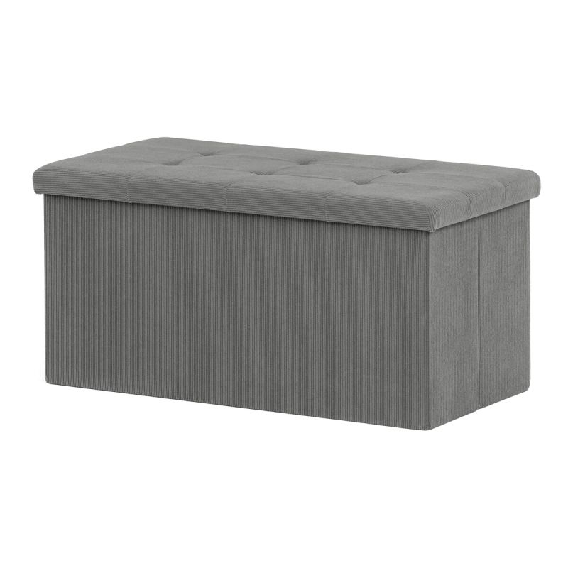 Taburet, 77cm, úložný priestor, látka sivá, TAB-472 GREY6