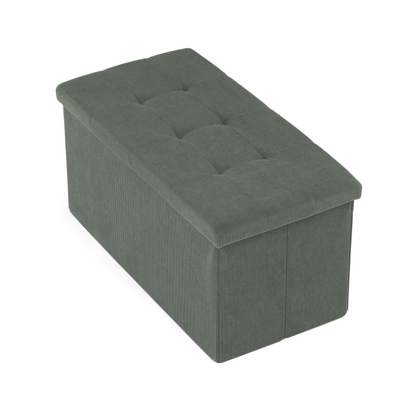 Taburet, 77cm, úložný priestor, látka zelená, TAB-472 GRN6