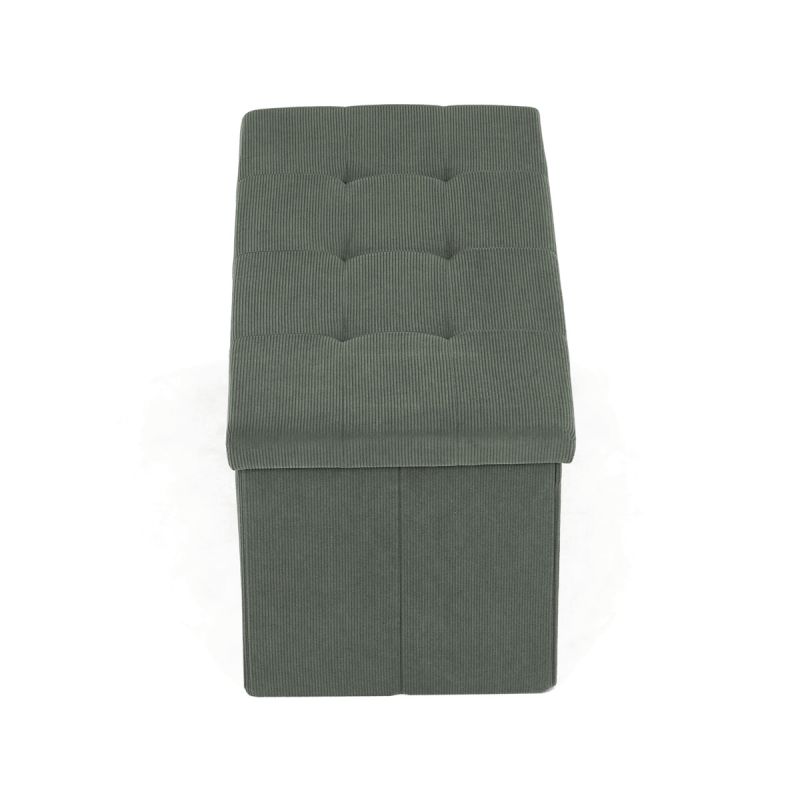 Taburet, 77cm, úložný priestor, látka zelená, TAB-472 GRN6
