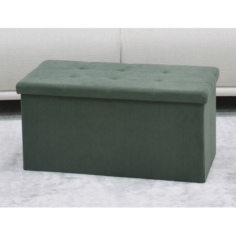 Taburet, 77cm, úložný priestor, látka zelená, TAB-472 GRN6