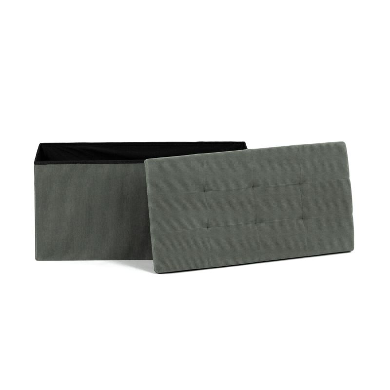 Taburet, 77cm, úložný priestor, látka zelená, TAB-472 GRN6