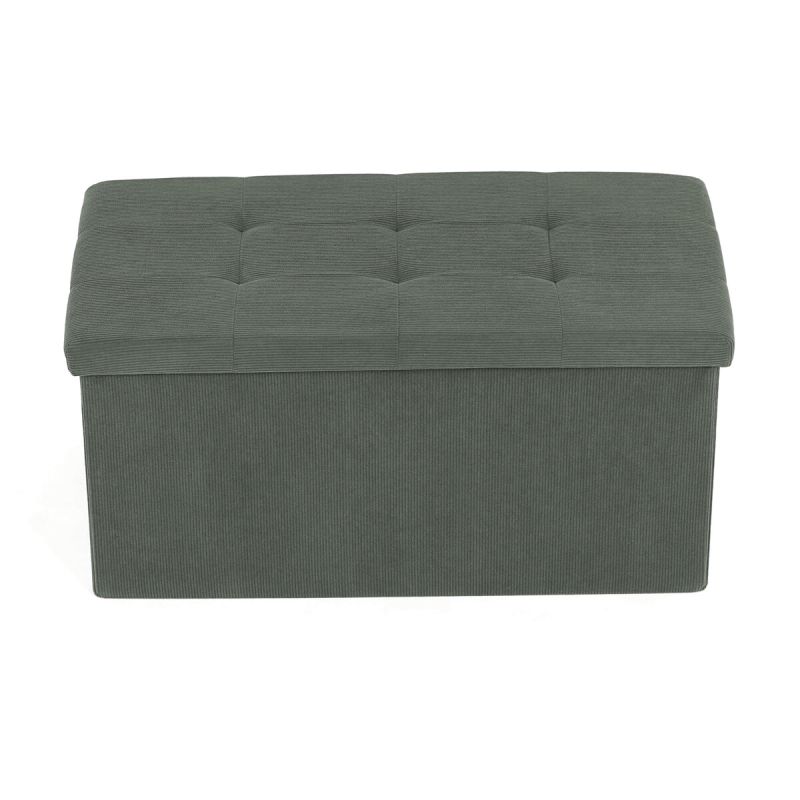 Taburet, 77cm, úložný priestor, látka zelená, TAB-472 GRN6