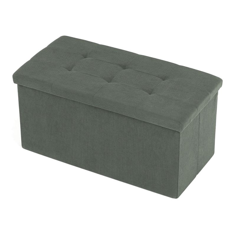 Taburet, 77cm, úložný priestor, látka zelená, TAB-472 GRN6