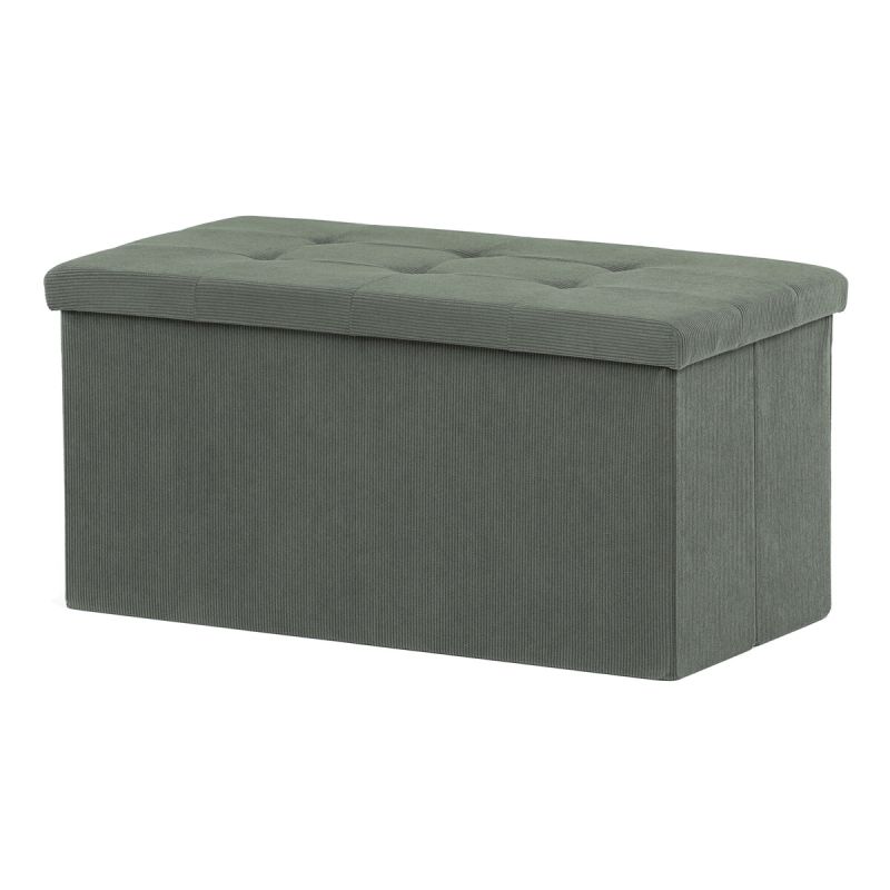 Taburet, 77cm, úložný priestor, látka zelená, TAB-472 GRN6