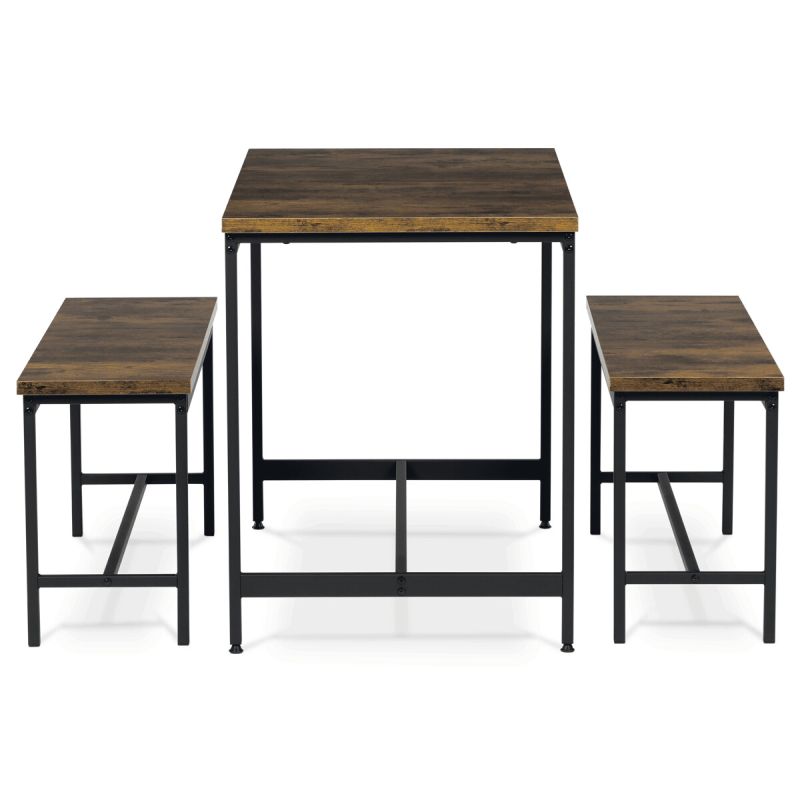 Jedálenský set, 110x60cm, MDF staré drevo, AUT-G1175 OLW